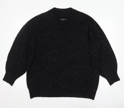 F&F Women's Black Sequin V-Neck Pullover Jumper Size L