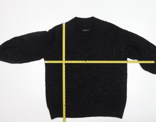 F&F Women's Black Sequin V-Neck Pullover Jumper Size L