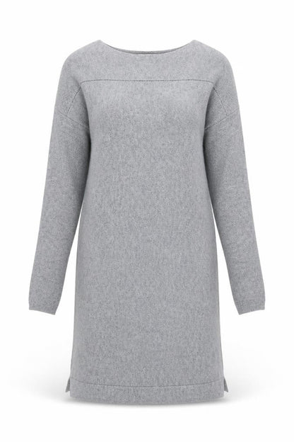 Monsoon Women Grey Wool Jumper Dress Size S Long Sleeve Knit Winter
