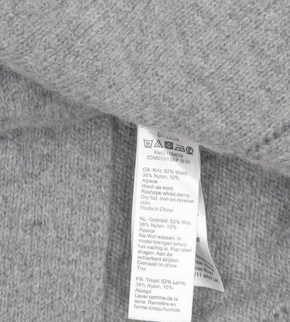 Monsoon Women Grey Wool Jumper Dress Size S Long Sleeve Knit Winter