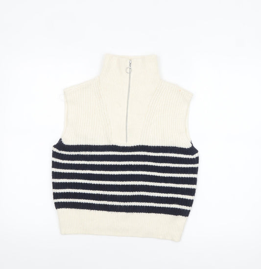 Womens UK Size S Ruby Moon Ivory Vest Jumper