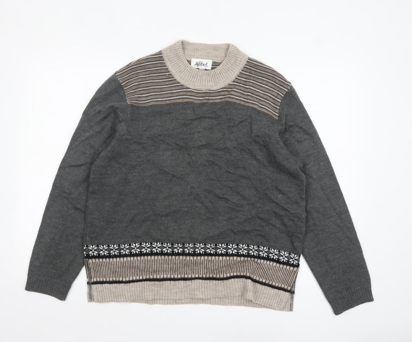 Womens UK Size 18 Afibel Grey Pullover Jumper