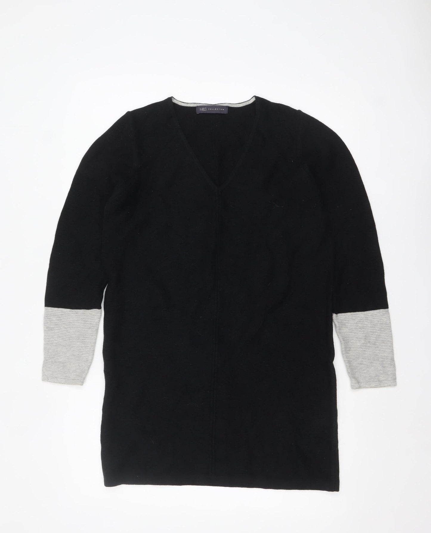 Womens UK Size 10 Marks and Spencer Black Tunic Jumper