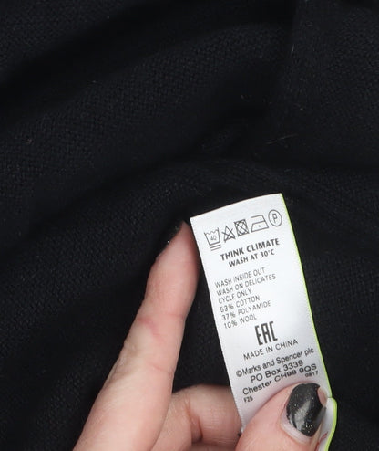 Womens UK Size 10 Marks and Spencer Black Tunic Jumper