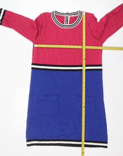 Tu Women’s Multicolour Shift Dress Size 14 Colourblock Knit