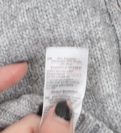 Womens UK Size S New Look Grey Pullover Jumper