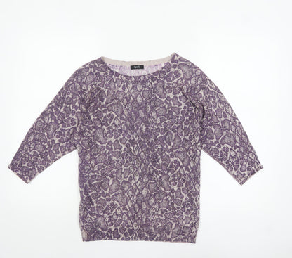 Womens UK Size 8 M&Co Purple Pullover Jumper