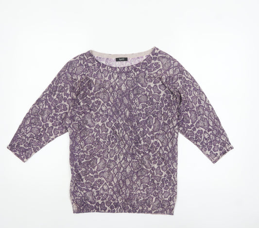 Womens UK Size 8 M&Co Purple Pullover Jumper