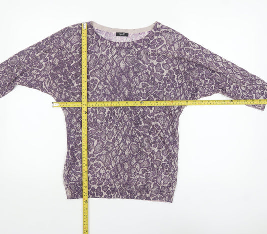 Womens UK Size 8 M&Co Purple Pullover Jumper