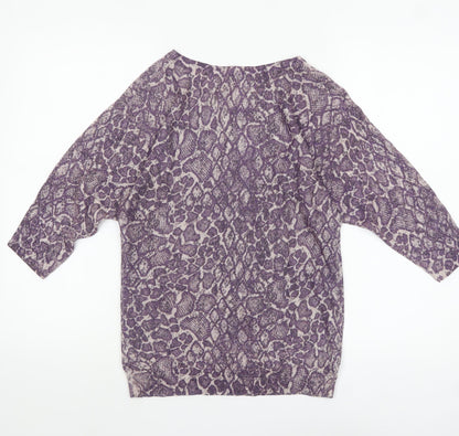 Womens UK Size 8 M&Co Purple Pullover Jumper