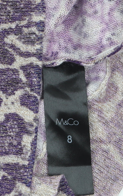 Womens UK Size 8 M&Co Purple Pullover Jumper