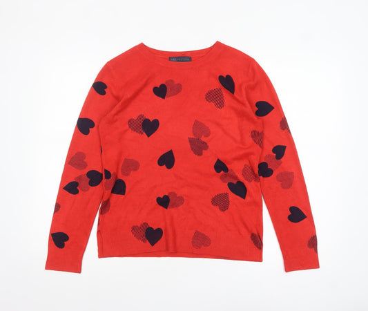 Womens UK Size 10 Marks and Spencer Red Pullover Jumper