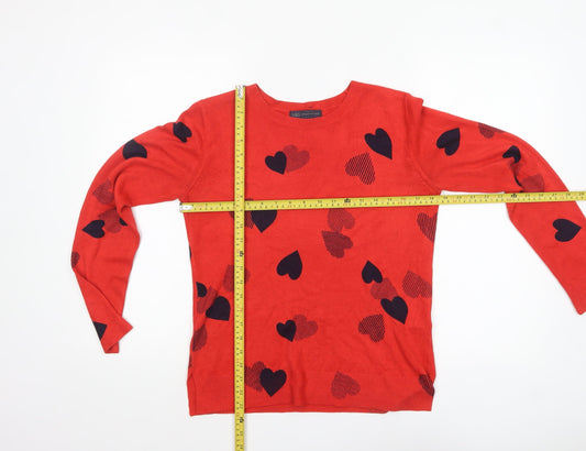 Womens UK Size 10 Marks and Spencer Red Pullover Jumper