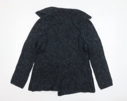 Marks and Spencer Women’s Grey Chunky-Knit Cardigan L V-Neck