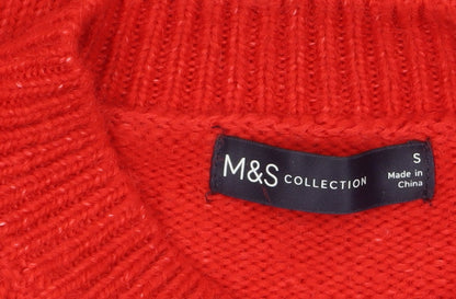 Womens UK Size S Marks and Spencer Red Pullover Jumper