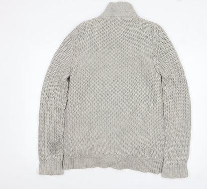 Mens UK Size M Ted Baker Grey Cardigan Jumper