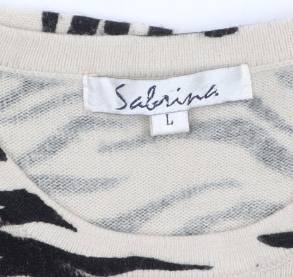 Womens UK Size L Sabrina Beige Pullover Jumper