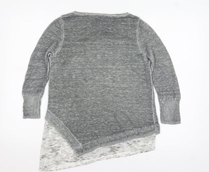 Womens UK Size 8 Mint Velvet Grey Tunic Blouse