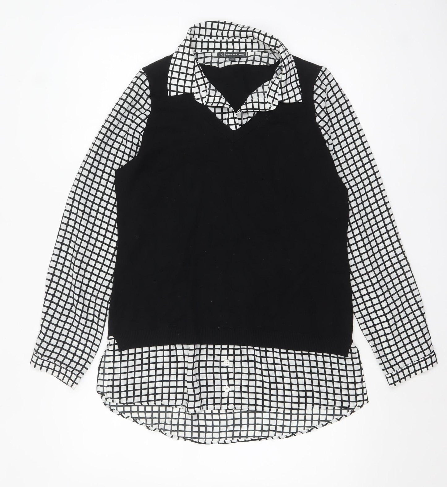 Womens UK Size S Adrianna Papell Black Layered Blouse