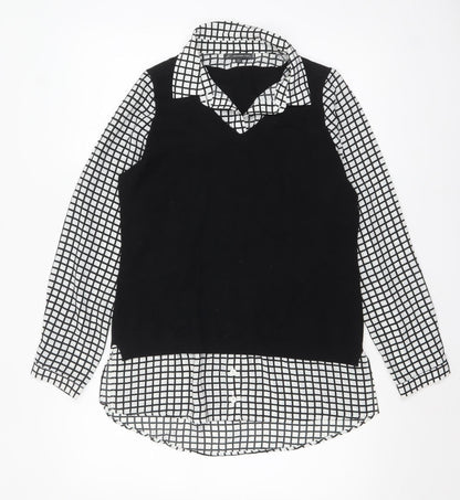 Womens UK Size S Adrianna Papell Black Layered Blouse