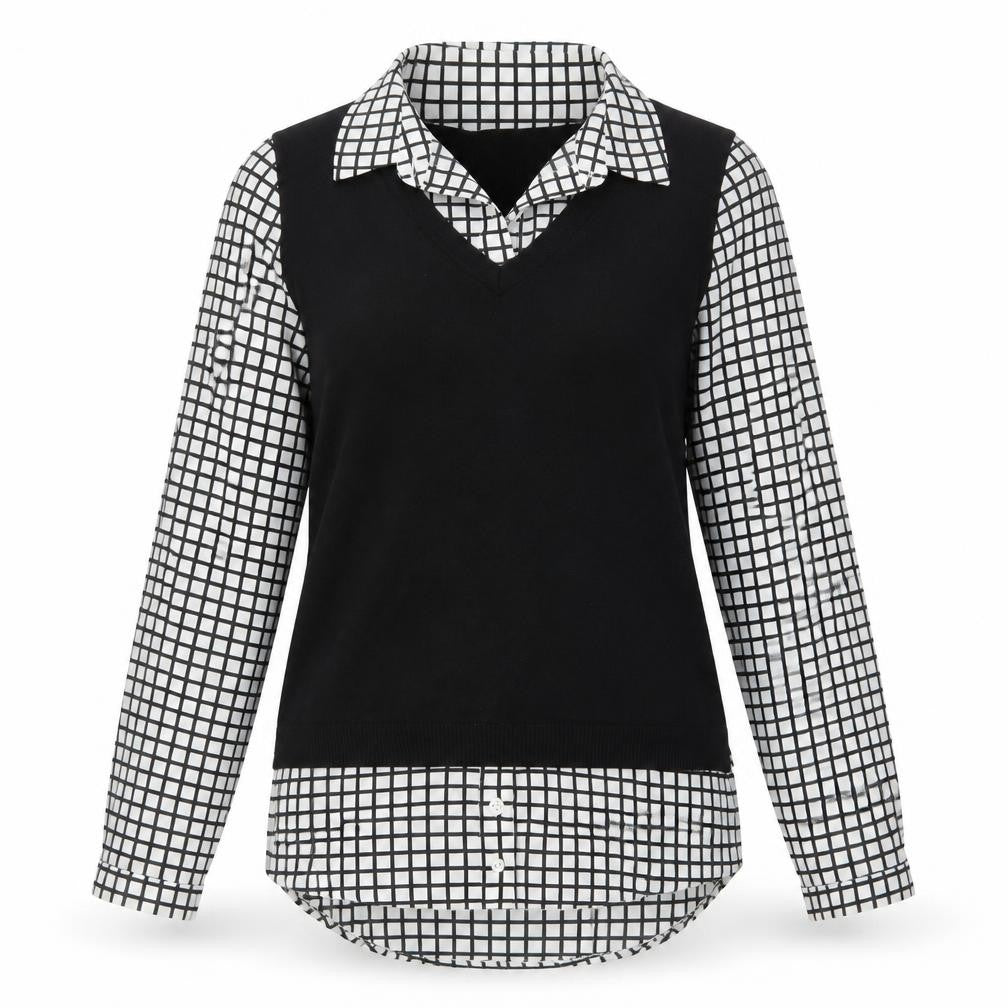 Womens UK Size S Adrianna Papell Black Layered Blouse