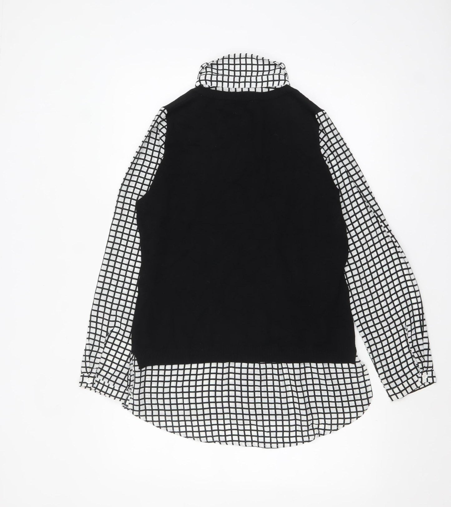 Womens UK Size S Adrianna Papell Black Layered Blouse
