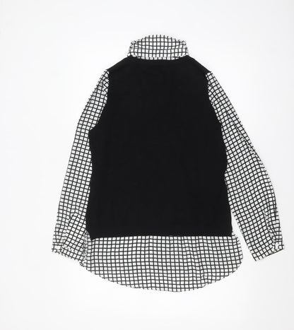 Womens UK Size S Adrianna Papell Black Layered Blouse