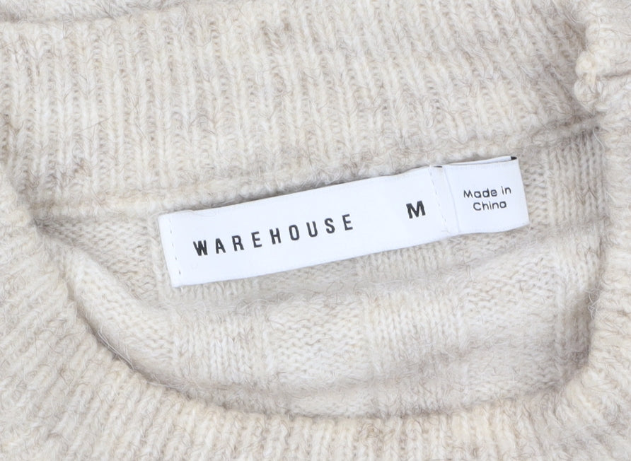 Womens UK Size M Warehouse Beige Pullover Jumper