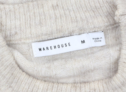 Womens UK Size M Warehouse Beige Pullover Jumper