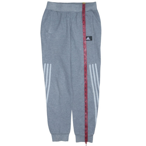 Adidas Boys Grey Jogger Trousers 13-14 Years Regular Fit Fleece Activewear