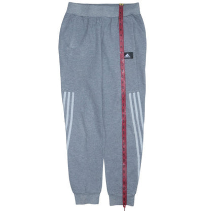 Adidas Boys Grey Jogger Trousers 13-14 Years Regular Fit Fleece Activewear
