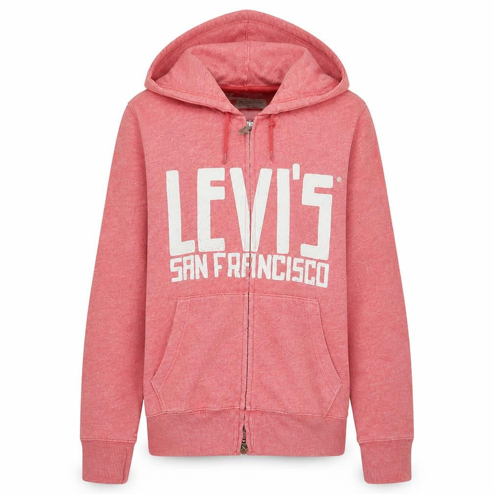 Womens UK Size S Levi's Pink Full Zip Hoodie