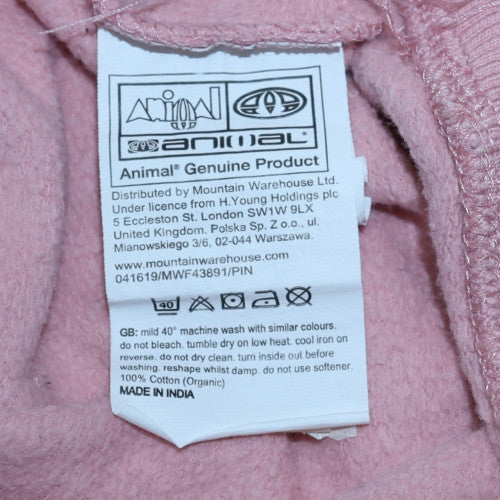 Womens UK Size 6 Animal Pink Pullover Hoodie