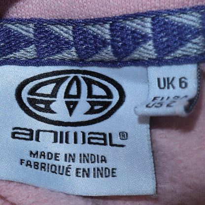Womens UK Size 6 Animal Pink Pullover Hoodie