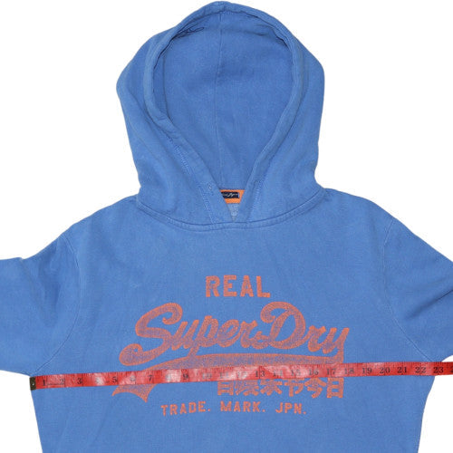 Mens UK Size M Superdry Blue Pullover Hoodie