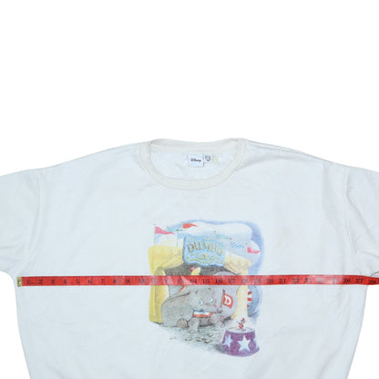 Disney Women White Dumbo Pullover Sweatshirt Size L