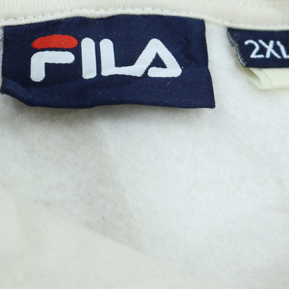 Mens UK Size 2XL FILA White Pullover Hoodie