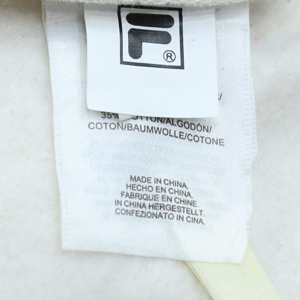 Mens UK Size 2XL FILA White Pullover Hoodie