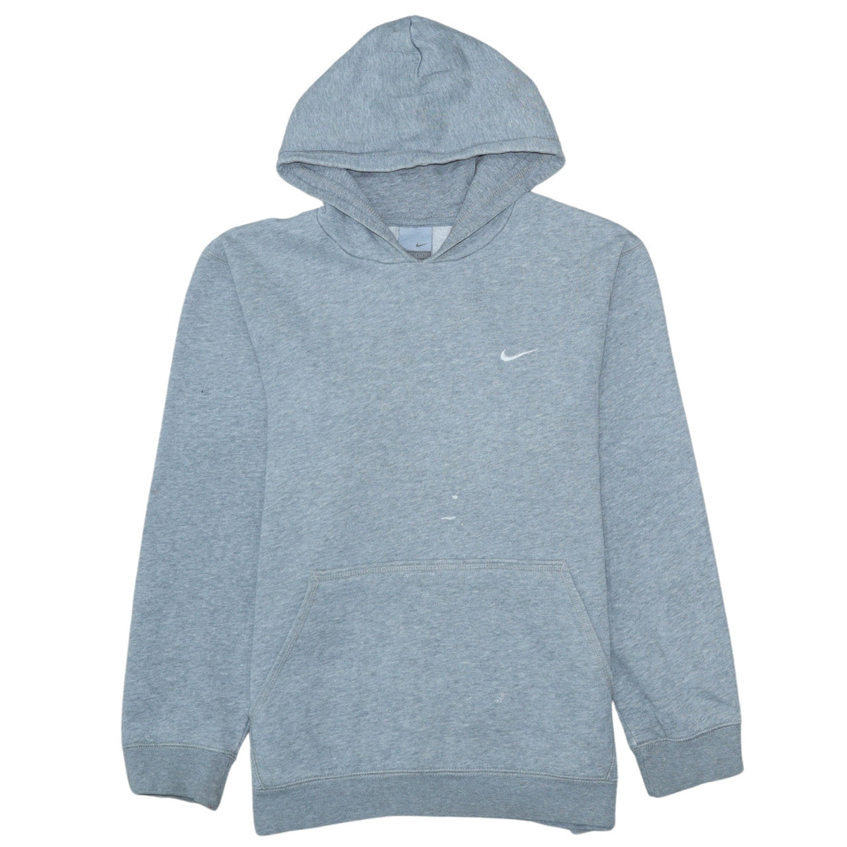 Additional front view of Nike Teens Grey Pullover Hoodie L Logo Fleece Sweatshirt