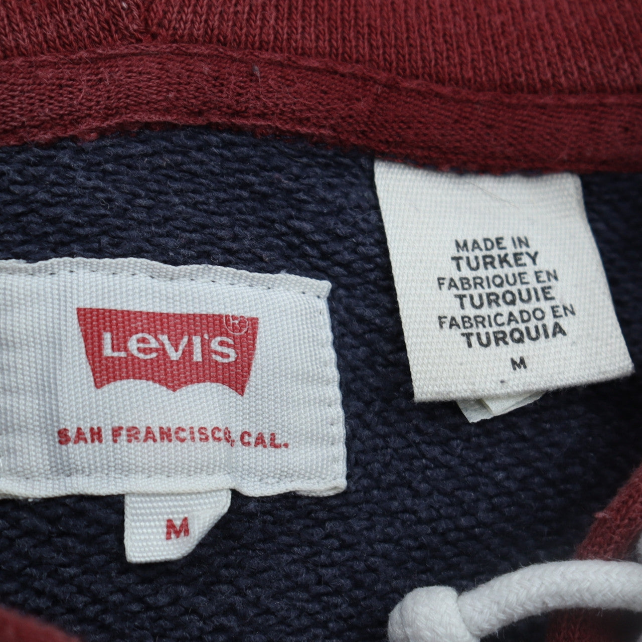 Mens UK Size M Levi's Blue Pullover Hoodie