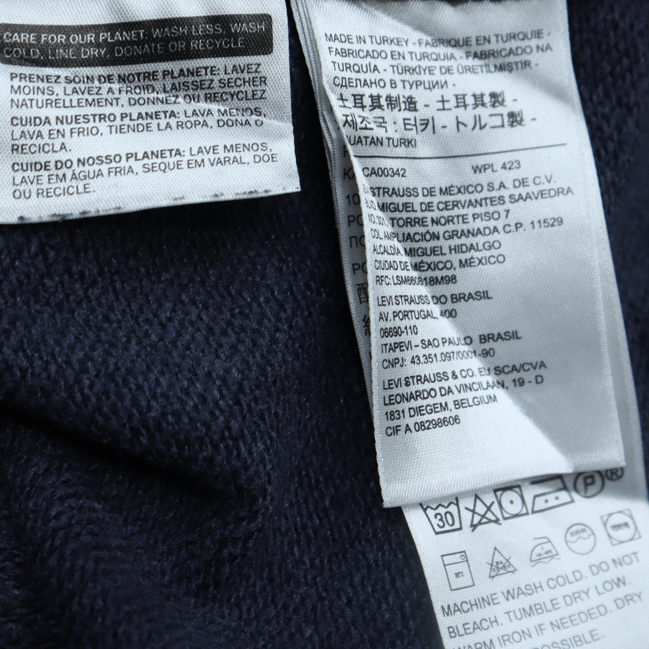 Mens UK Size M Levi's Blue Pullover Hoodie