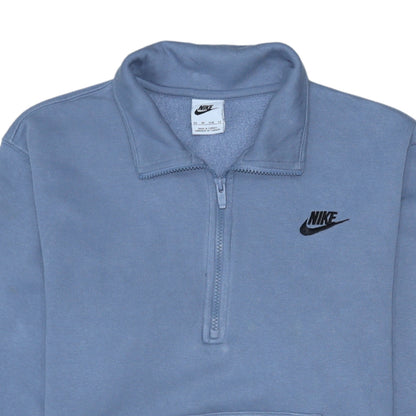 Mens UK Size XS Nike Blue 1/2 Zip Sweatshirt