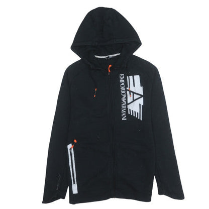 Mens UK Size M Emporio Armani Black Full Zip Hoodie