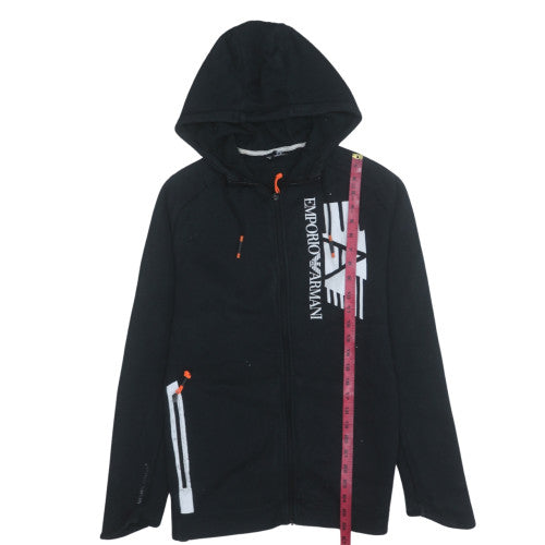 Mens UK Size M Emporio Armani Black Full Zip Hoodie