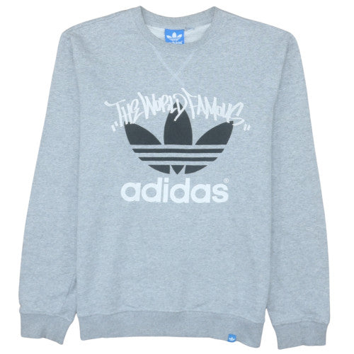 Mens UK Size S adidas Grey Pullover Sweatshirt