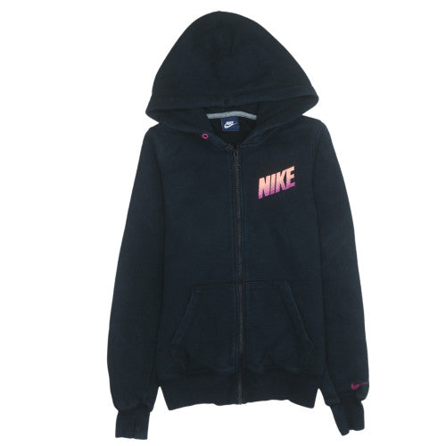 Womens UK Size M Nike Black Full Zip Hoodie