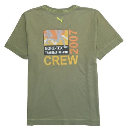 Puma Men's Green Crew Neck Sports Graphic T-Shirt Size L