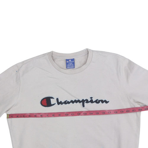 Mens UK Size L Champion Beige Pullover Sweatshirt