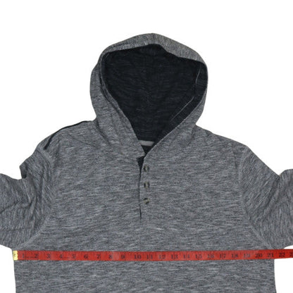 Mens UK Size L Lee Grey Henley Hoodie