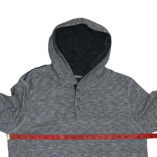 Mens UK Size L Lee Grey Henley Hoodie